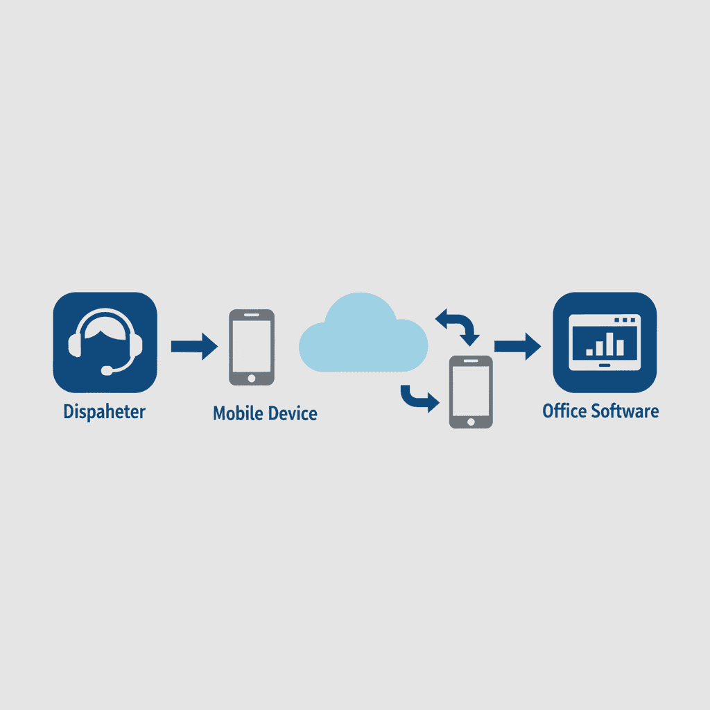 System integration diagram showing connected field service platforms