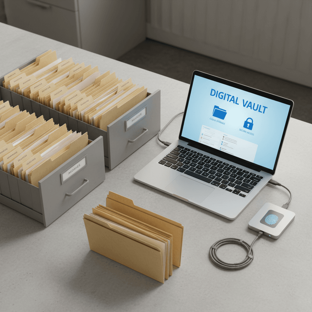 Transition from paper filing to secure digital record storage