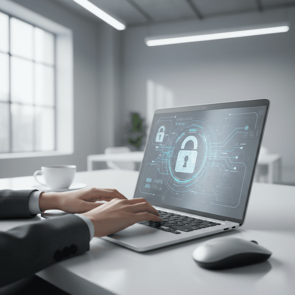 Security-focused imagery representing encrypted data protection